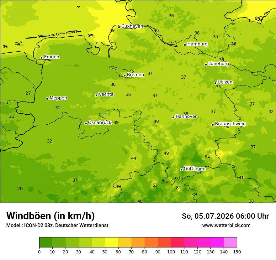 Maximale Windböen