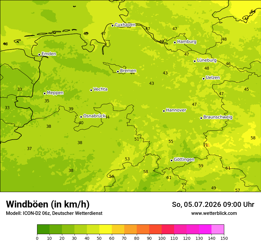 Maximale Windböen
