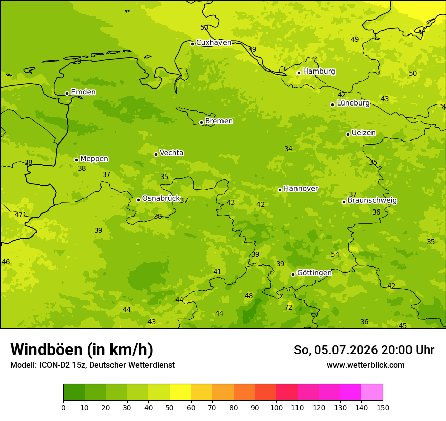 Maximale Windböen