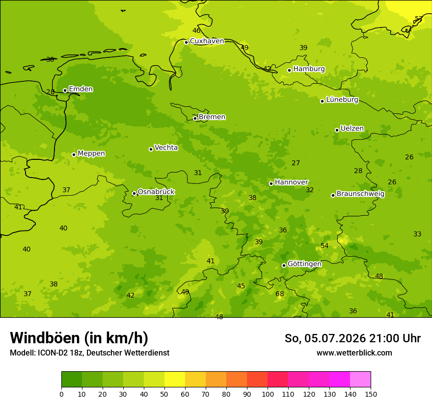 Maximale Windböen