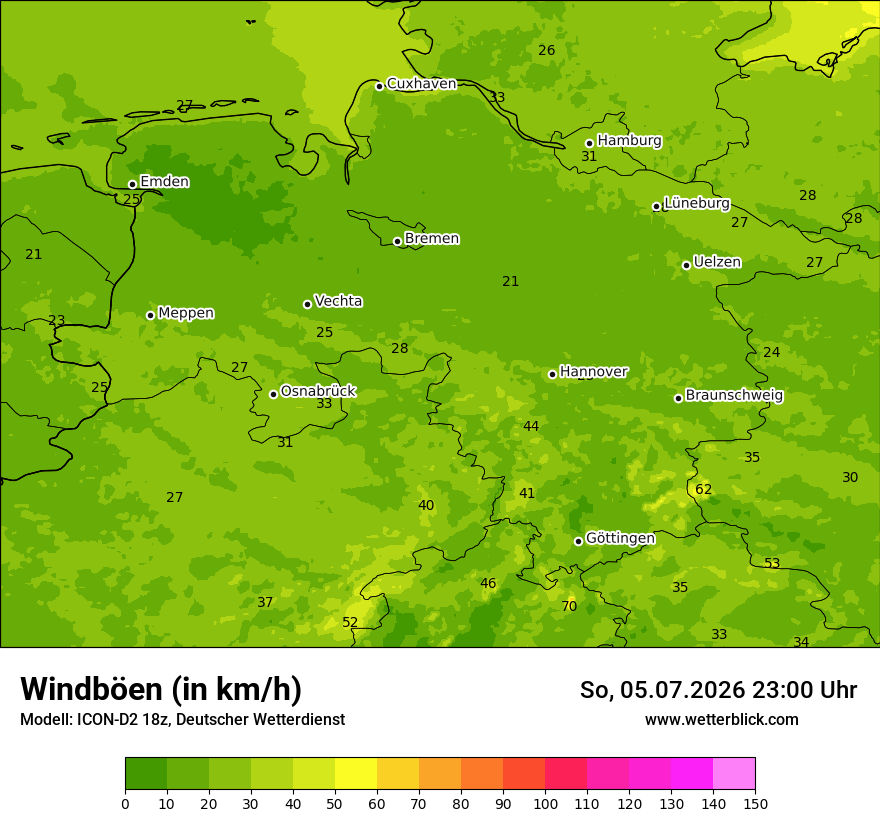 Maximale Windböen