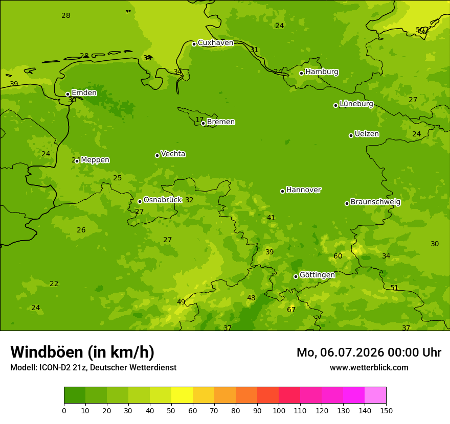 Maximale Windböen