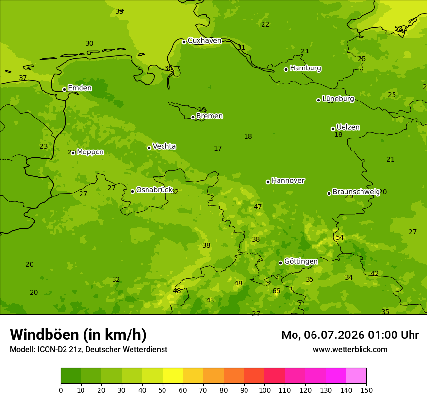 Maximale Windböen