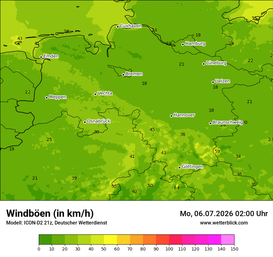 Maximale Windböen
