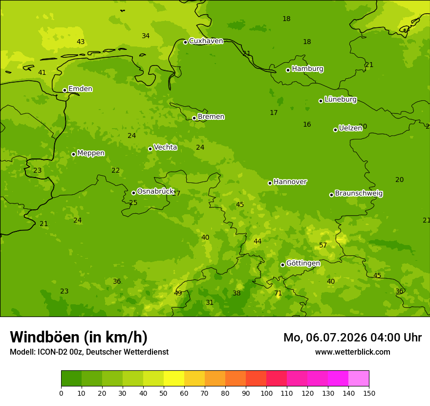 Maximale Windböen