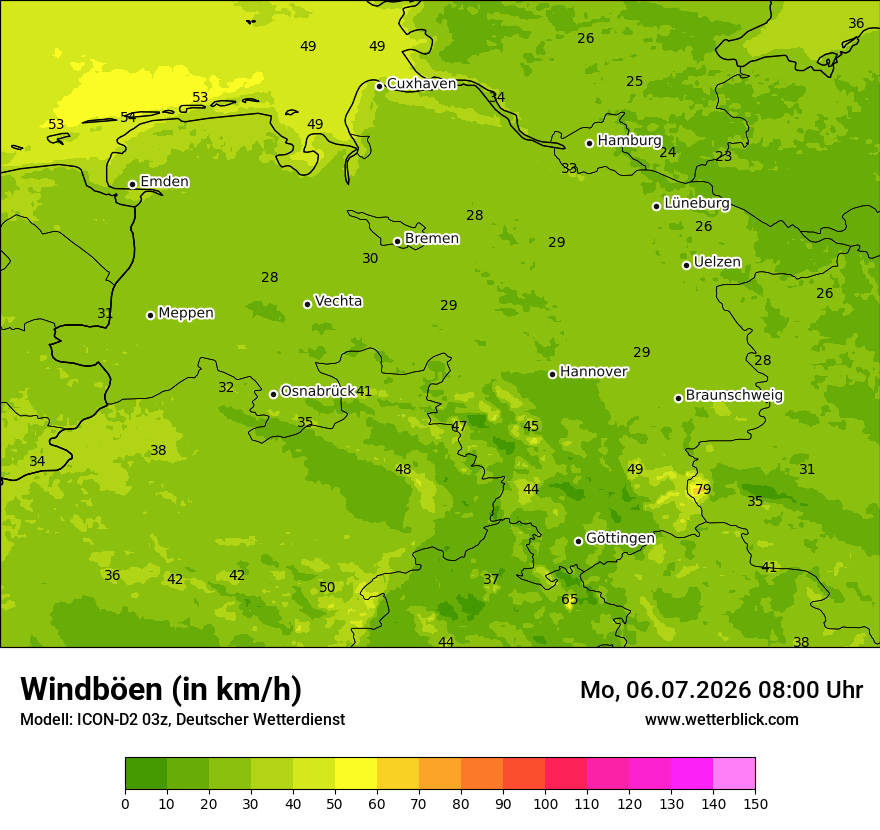 Maximale Windböen