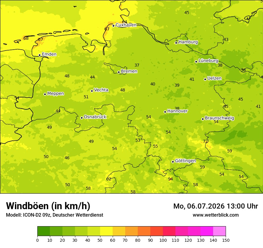 Maximale Windböen
