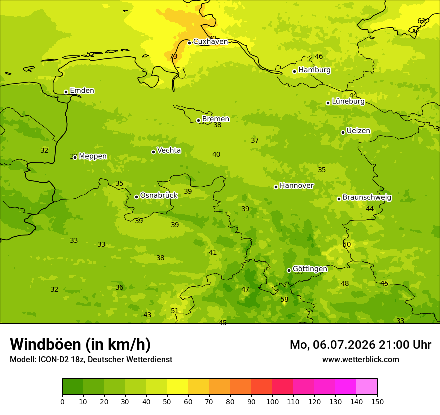 Maximale Windböen