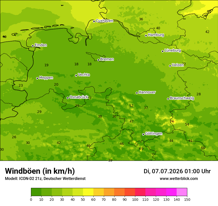 Maximale Windböen