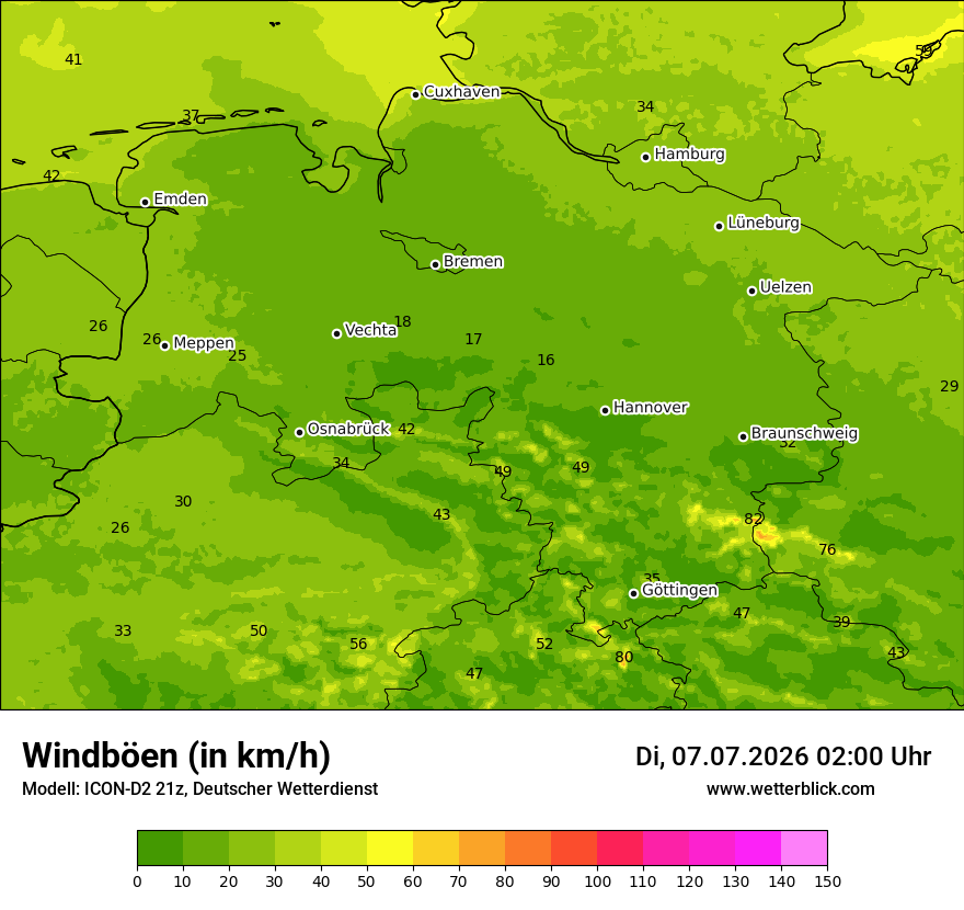 Maximale Windböen