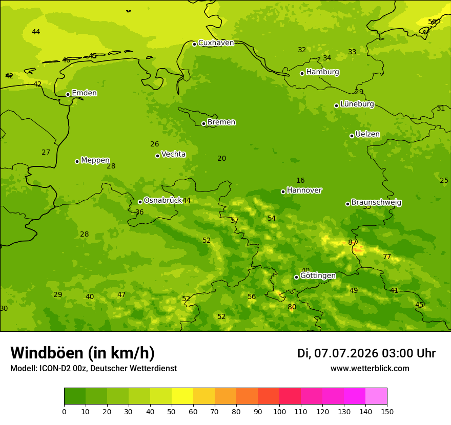 Maximale Windböen