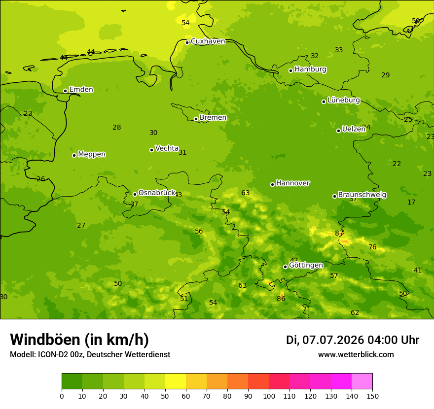 Maximale Windböen