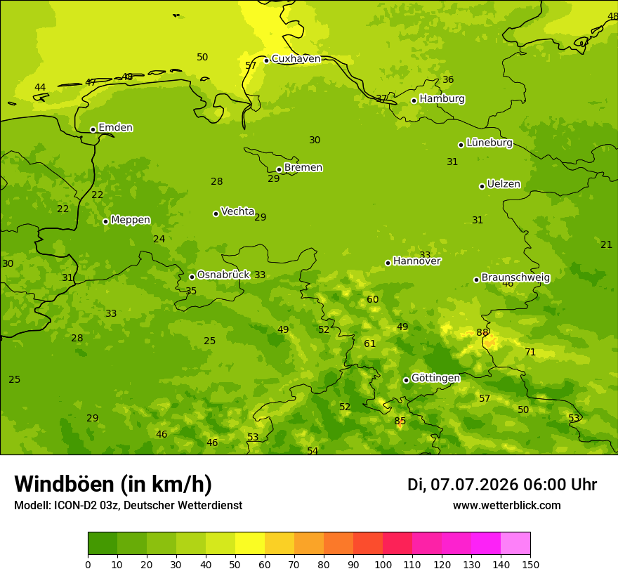 Maximale Windböen