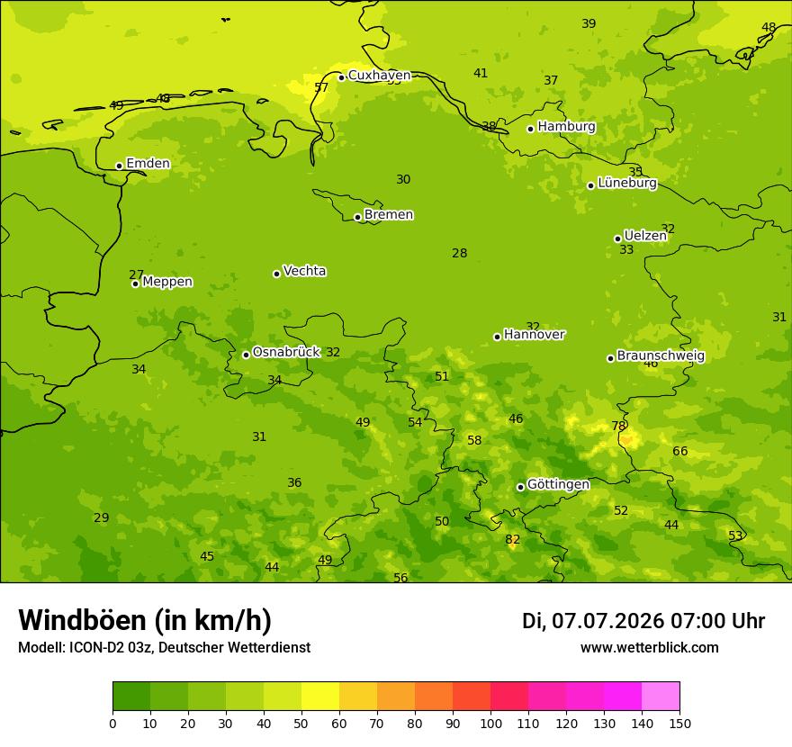 Maximale Windböen
