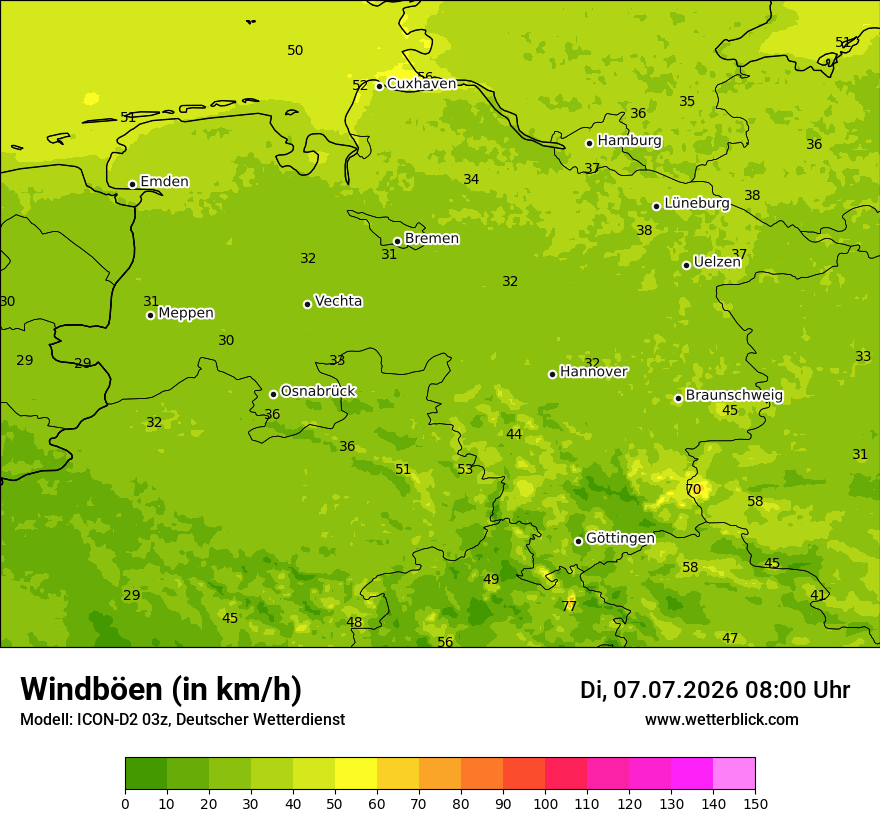 Maximale Windböen