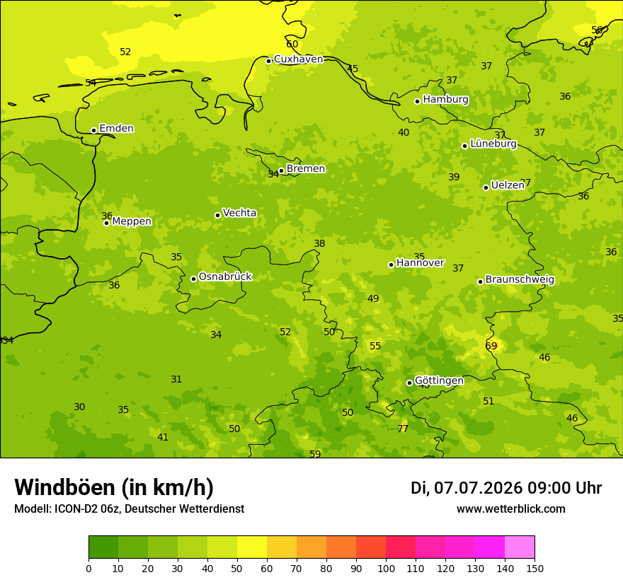 Maximale Windböen