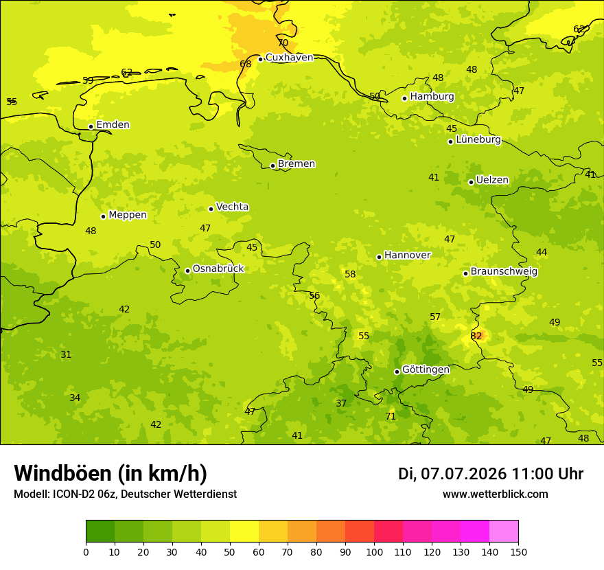 Maximale Windböen