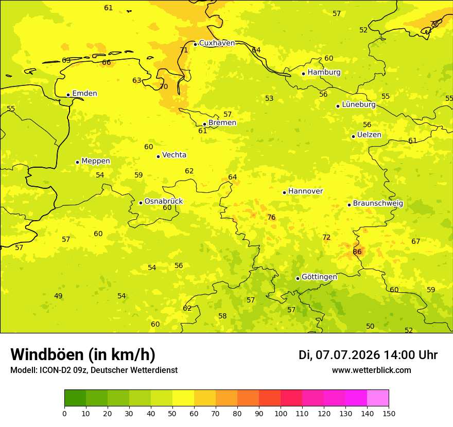 Maximale Windböen