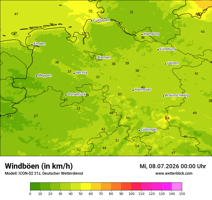 Maximale Windböen