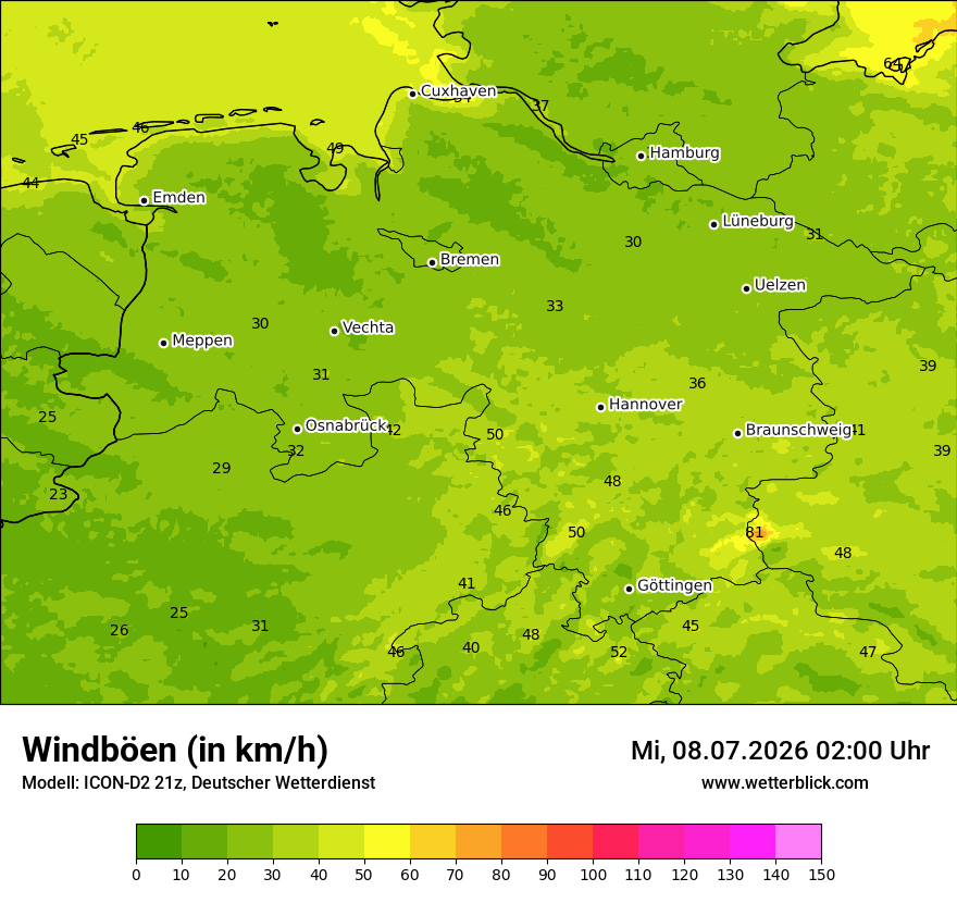 Maximale Windböen