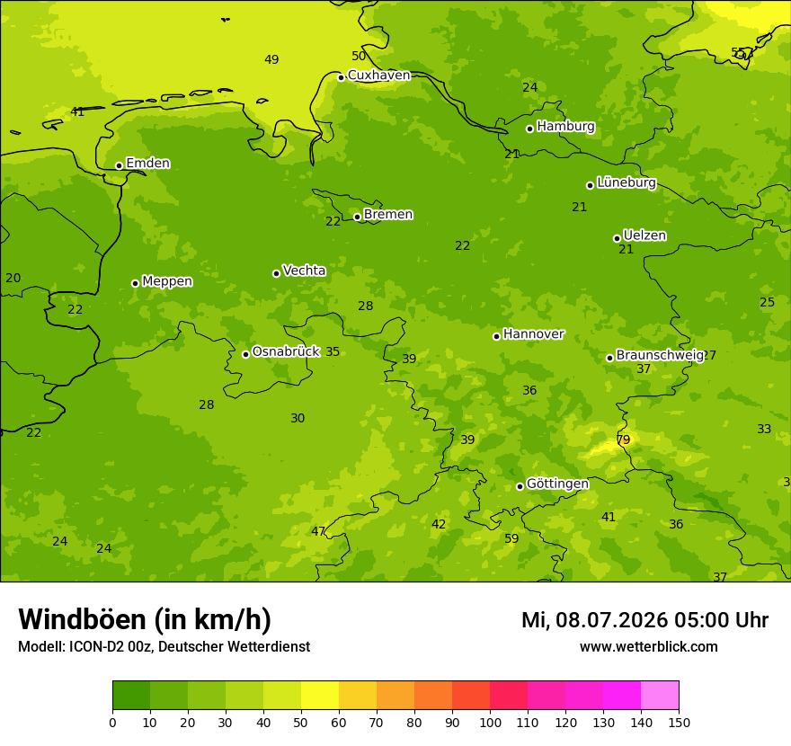 Maximale Windböen
