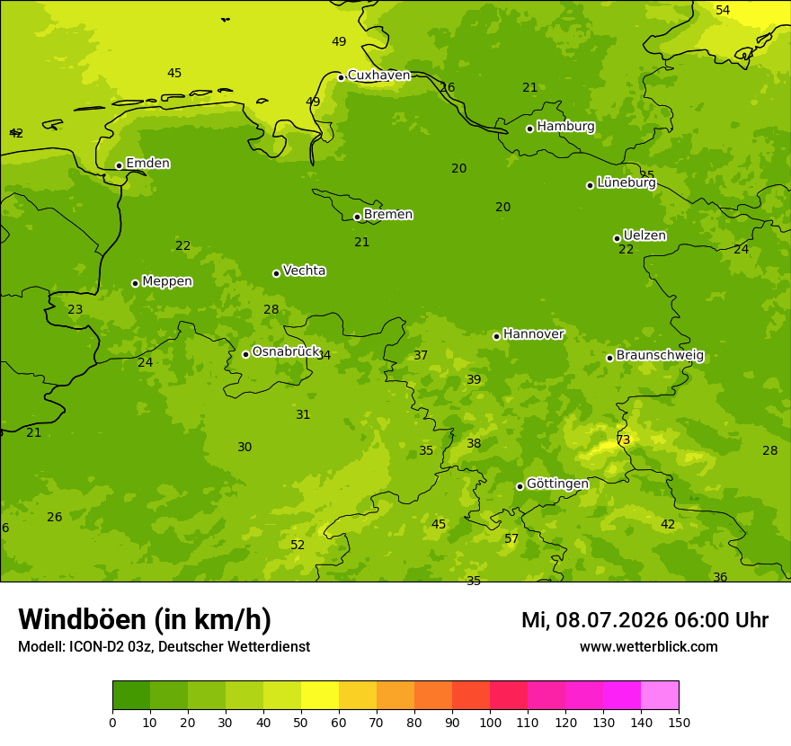 Maximale Windböen