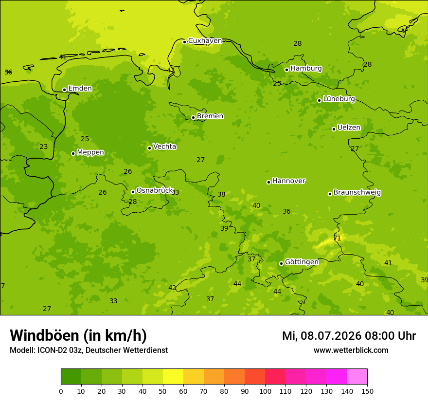 Maximale Windböen