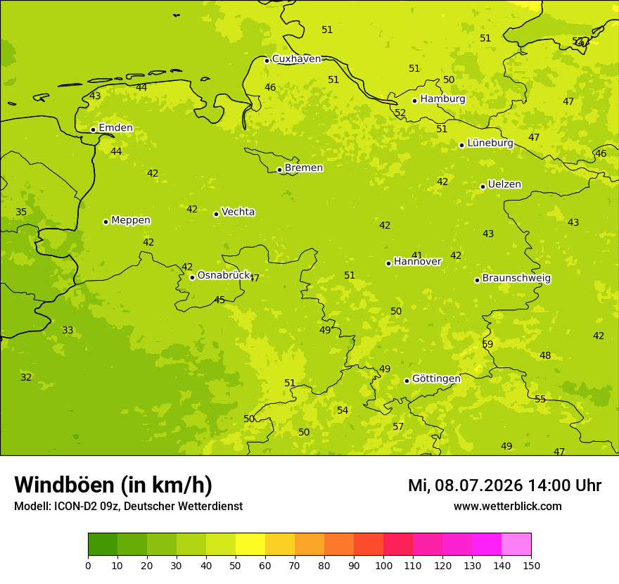 Maximale Windböen