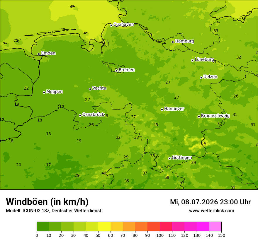 Maximale Windböen