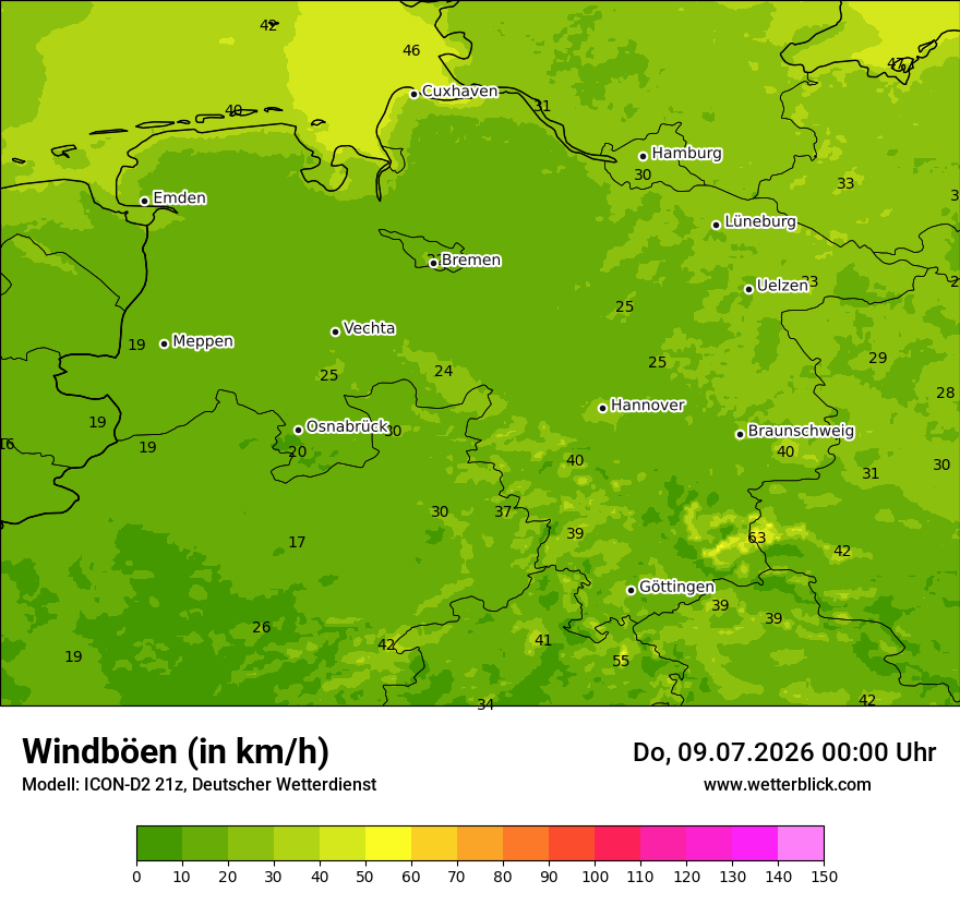 Maximale Windböen