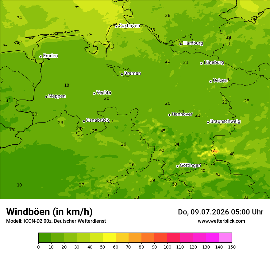 Maximale Windböen