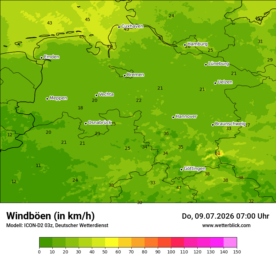 Maximale Windböen
