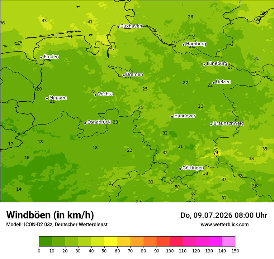 Maximale Windböen