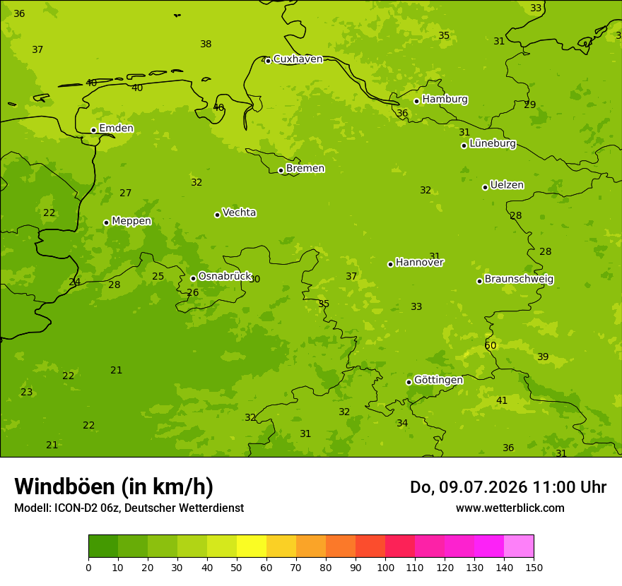 Maximale Windböen
