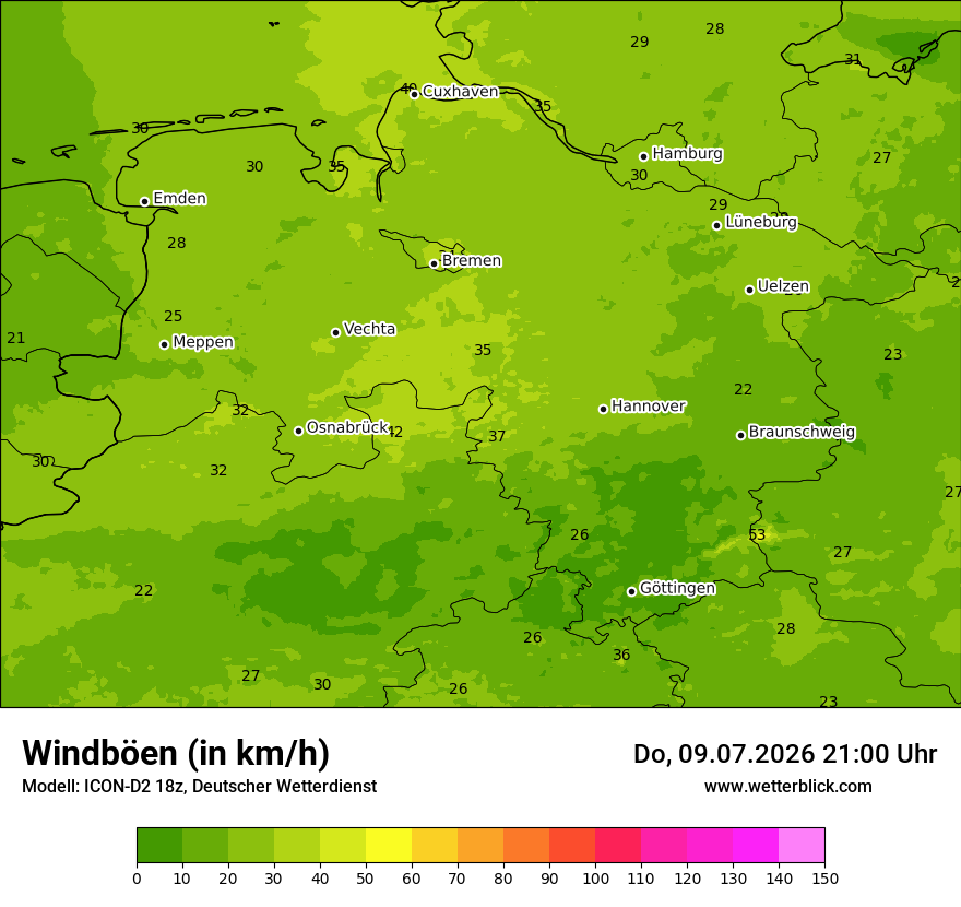 Maximale Windböen