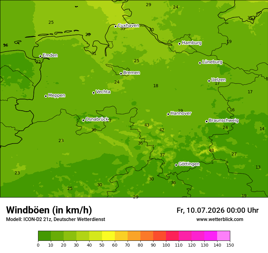 Maximale Windböen