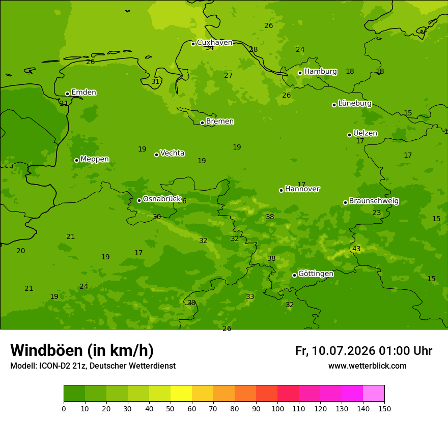 Maximale Windböen