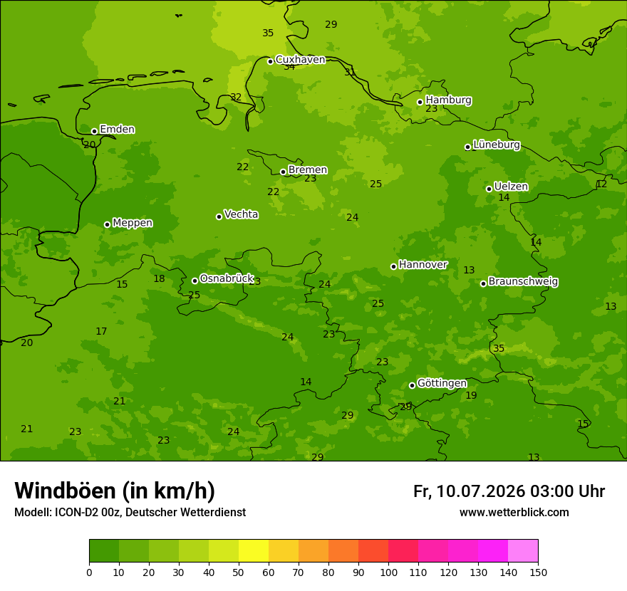 Maximale Windböen
