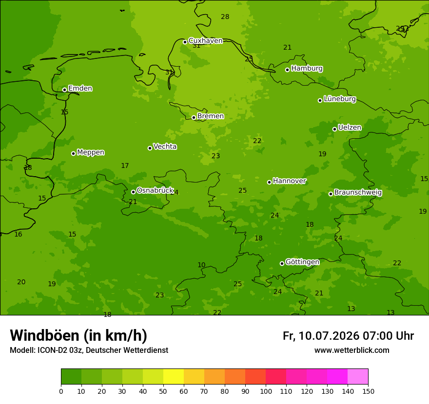 Maximale Windböen