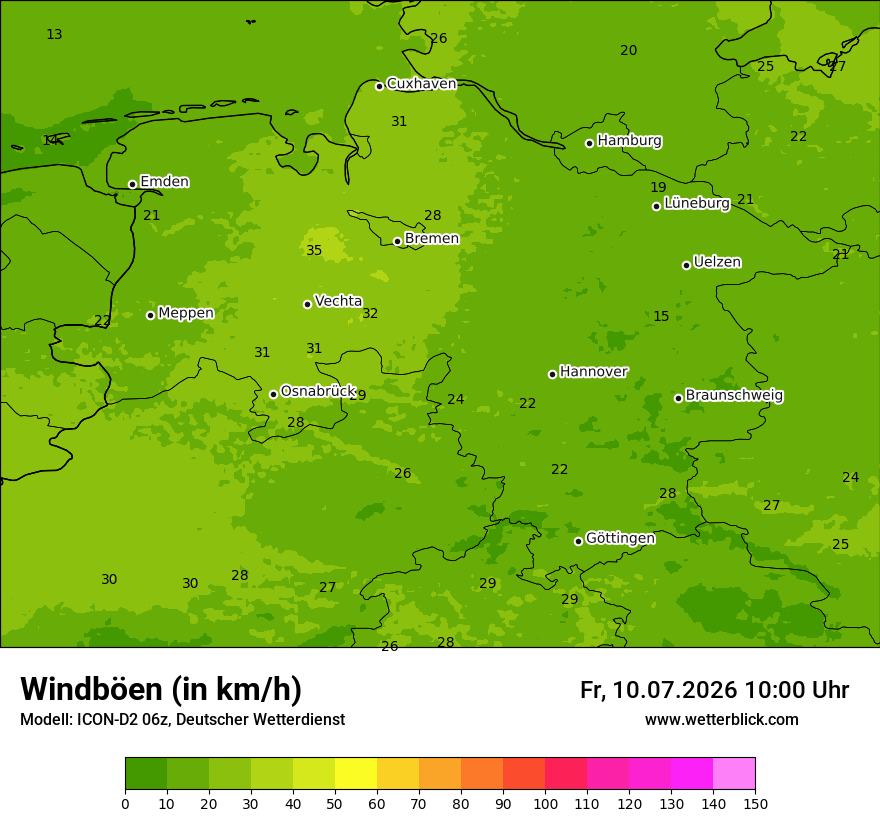 Maximale Windböen