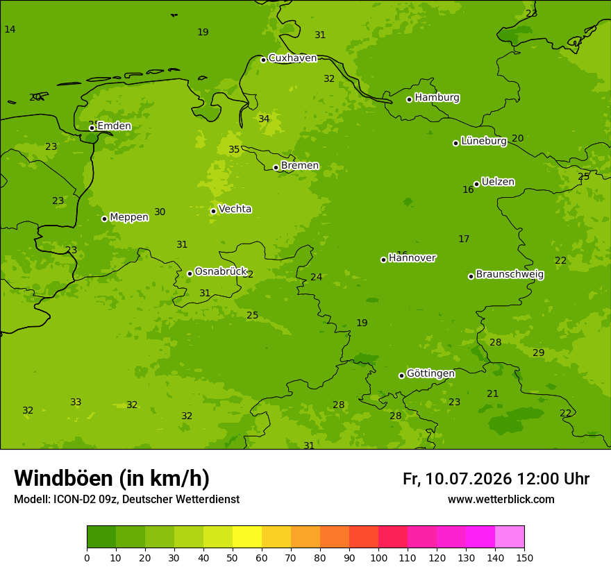 Maximale Windböen