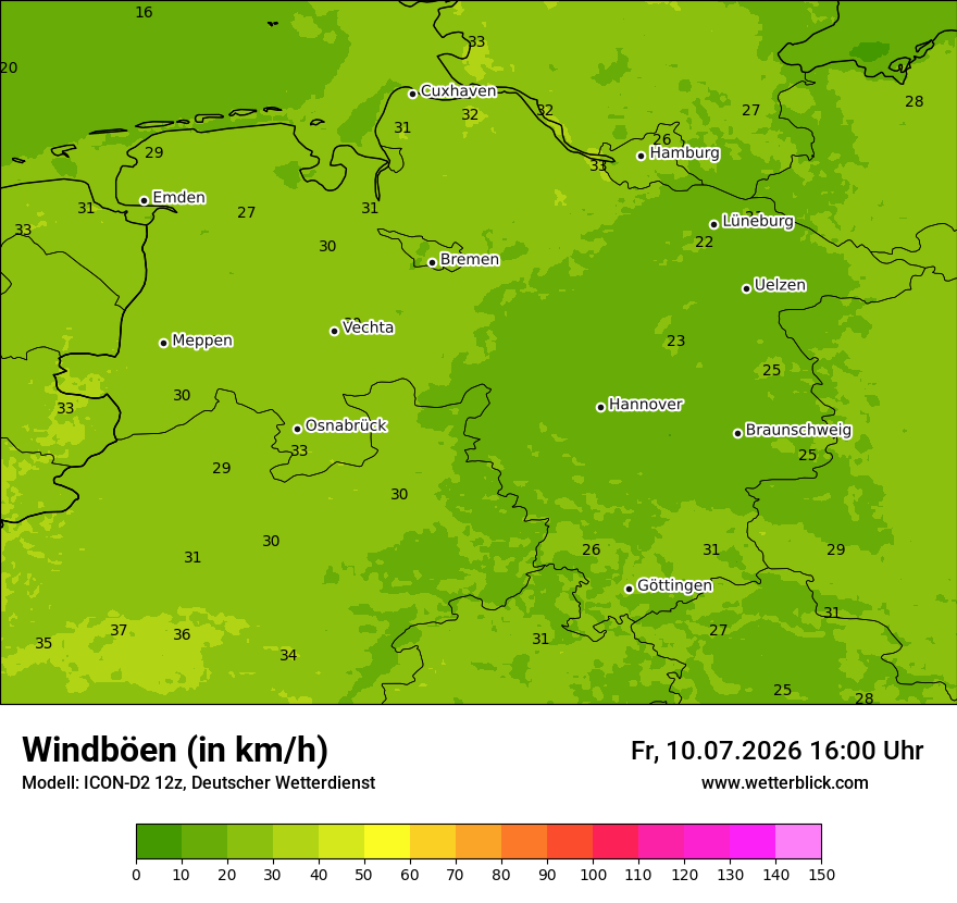 Maximale Windböen