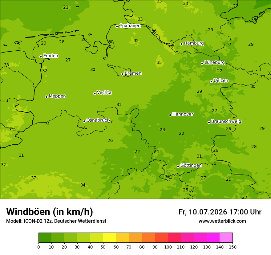 Maximale Windböen