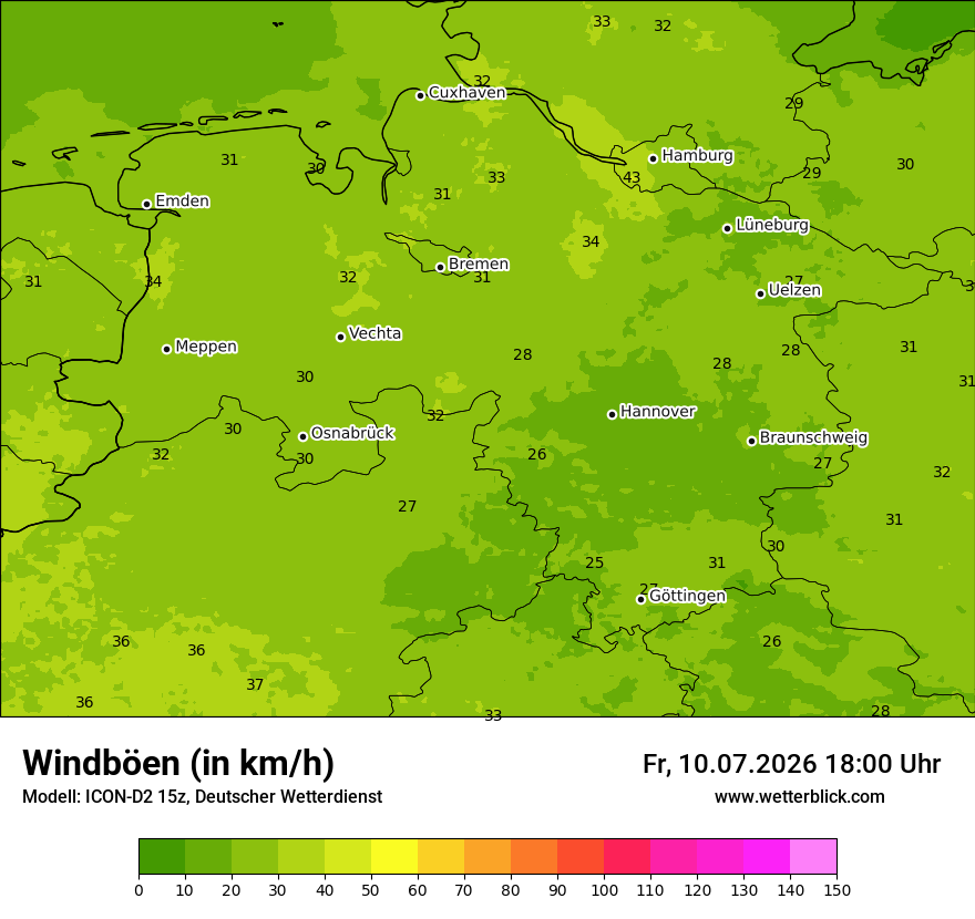 Maximale Windböen