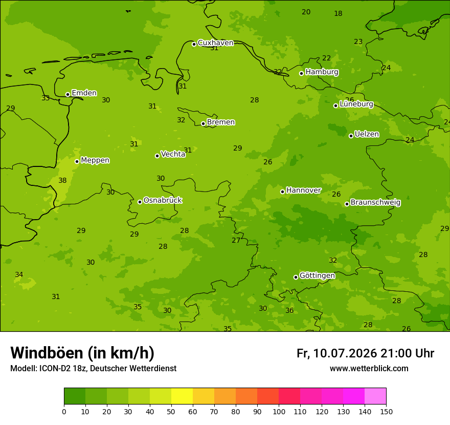 Maximale Windböen
