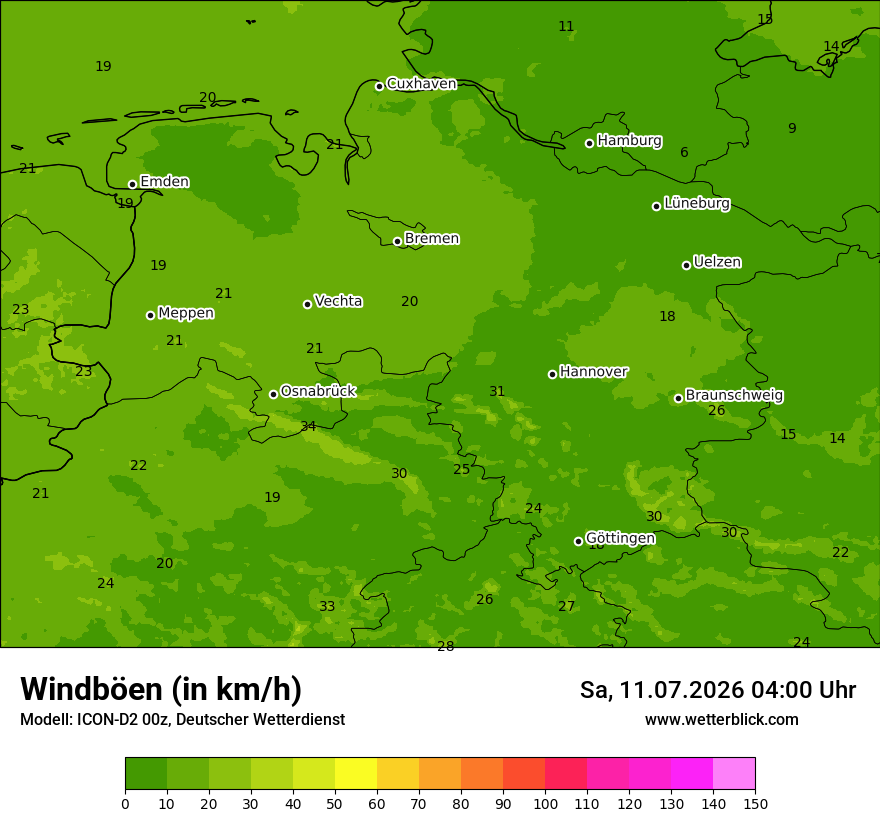 Maximale Windböen