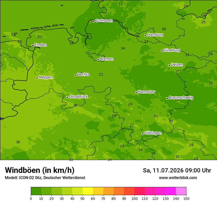 Maximale Windböen