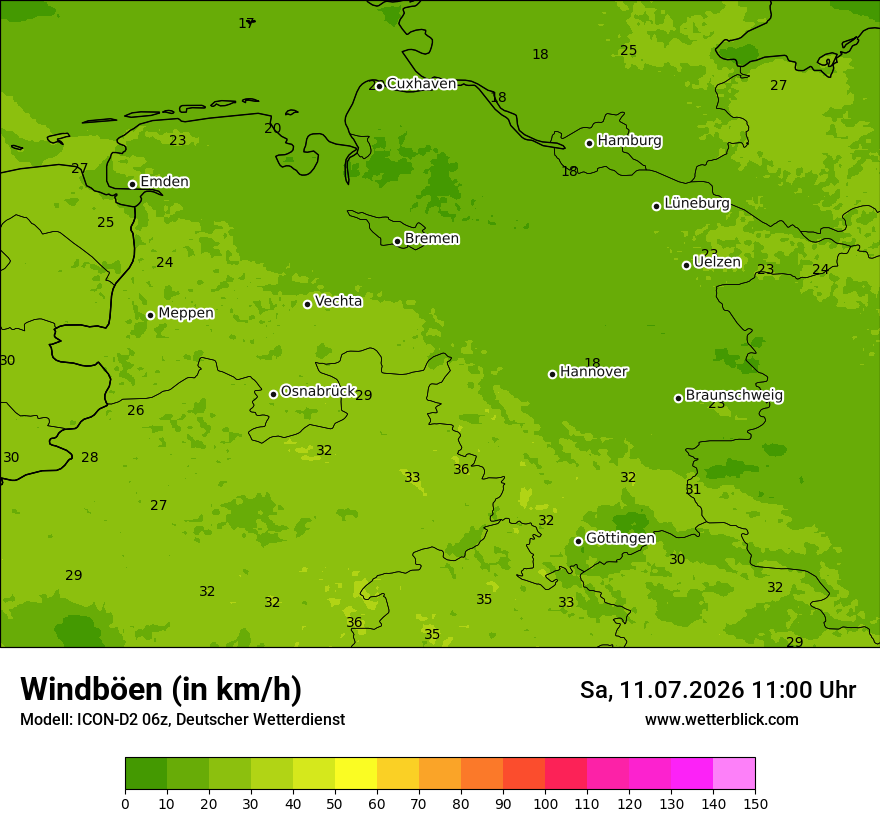 Maximale Windböen