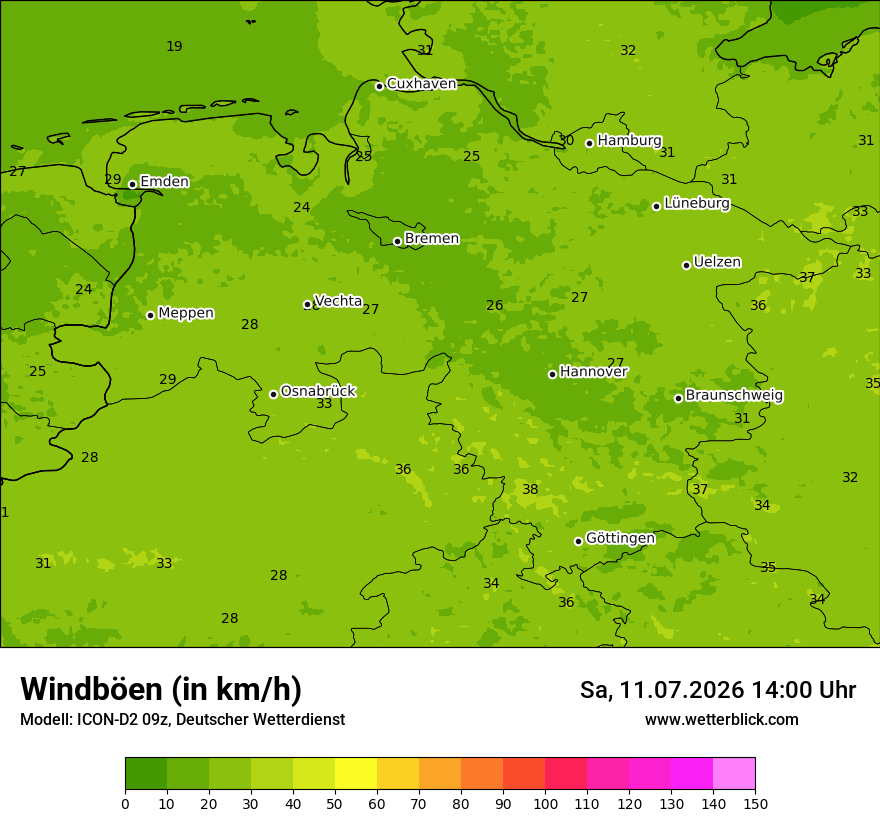 Maximale Windböen