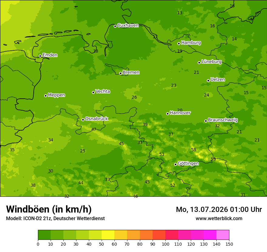 Maximale Windböen